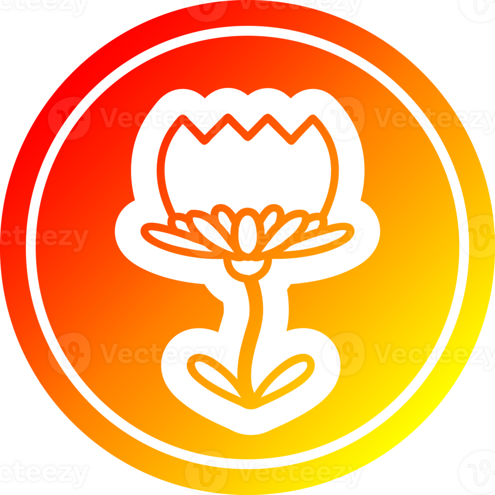 lotus flower circular in hot gradient spectrum png