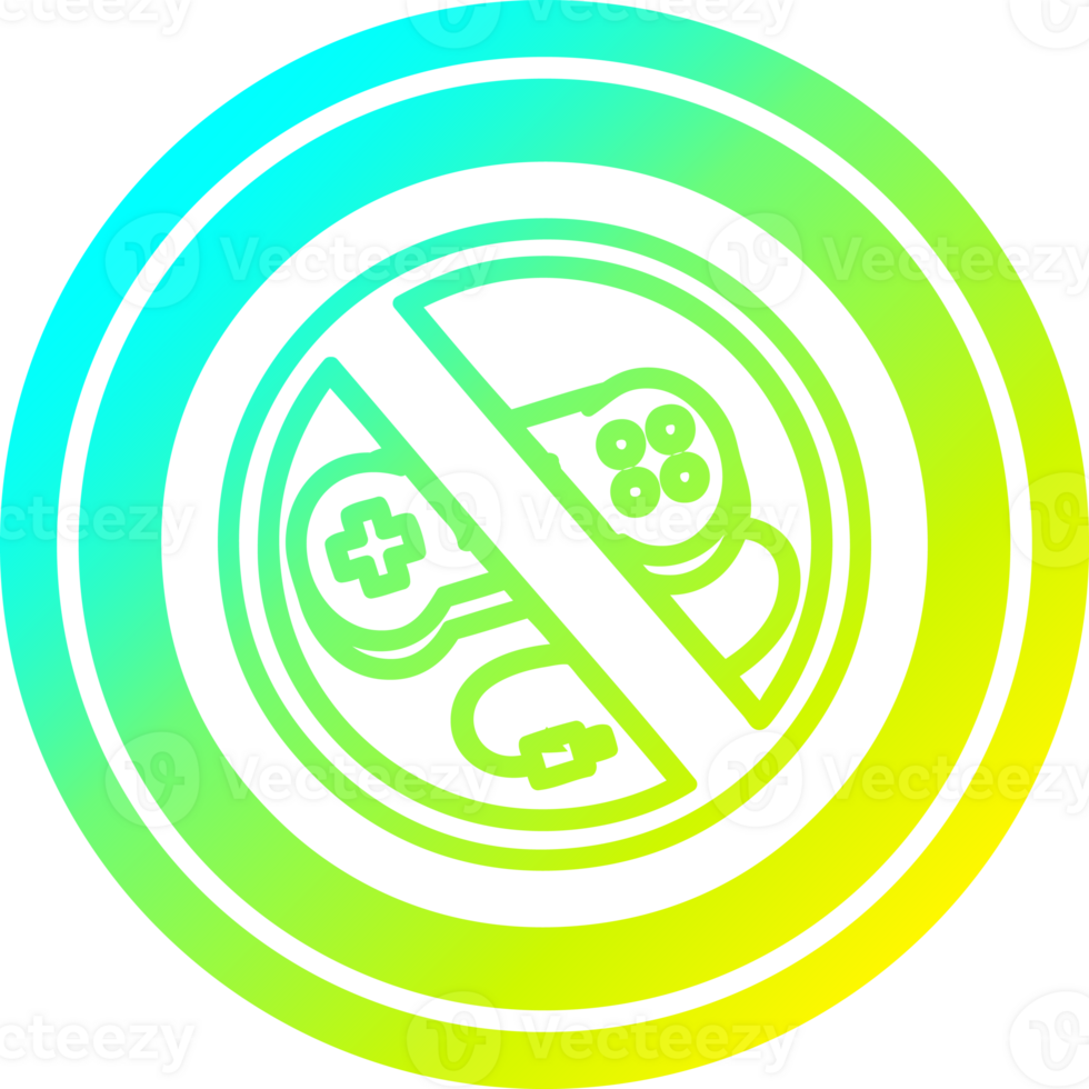 no gaming circular in cold gradient spectrum png