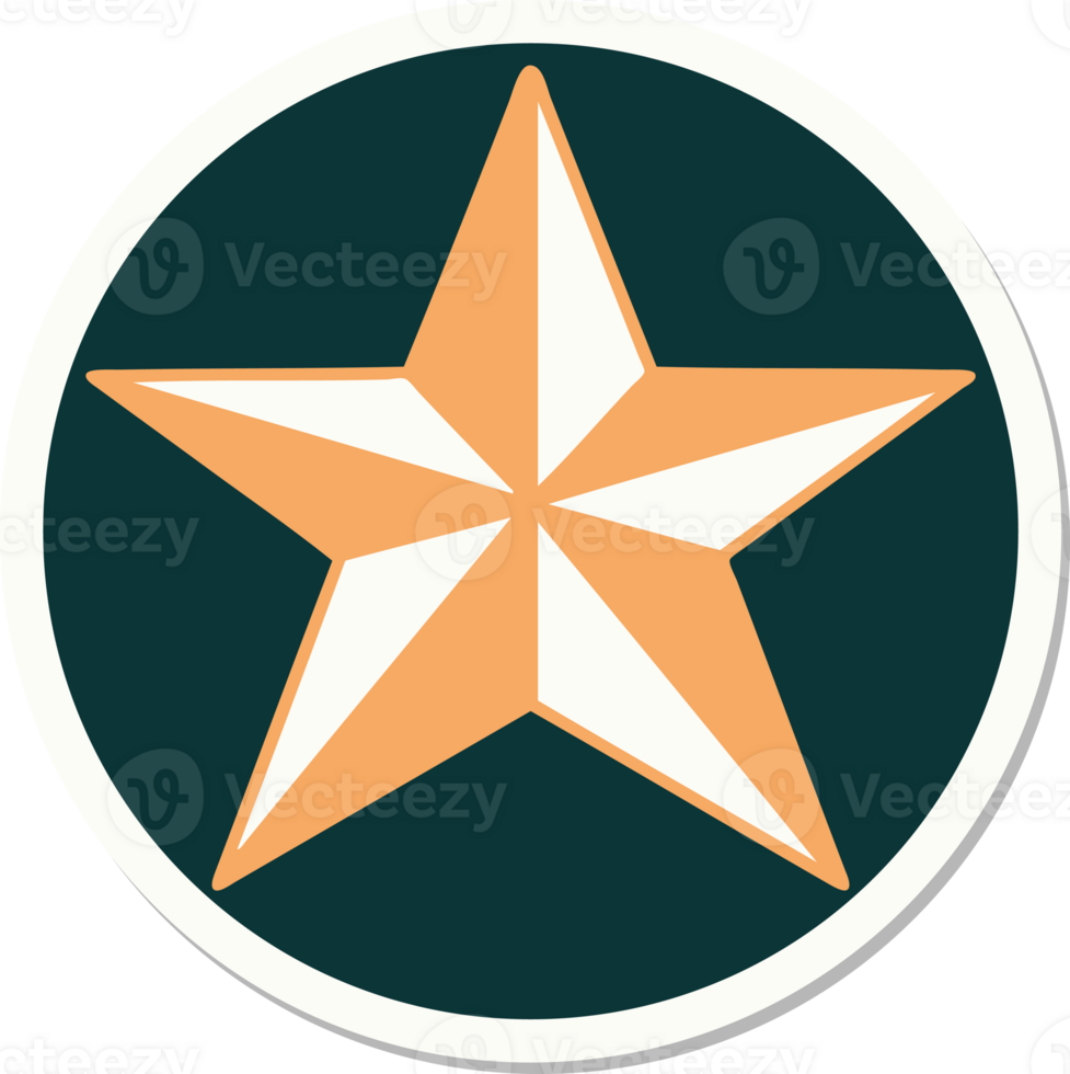 tattoo style sticker of a star png