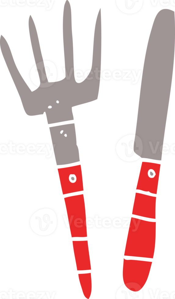 cartoon doodle knife and fork png