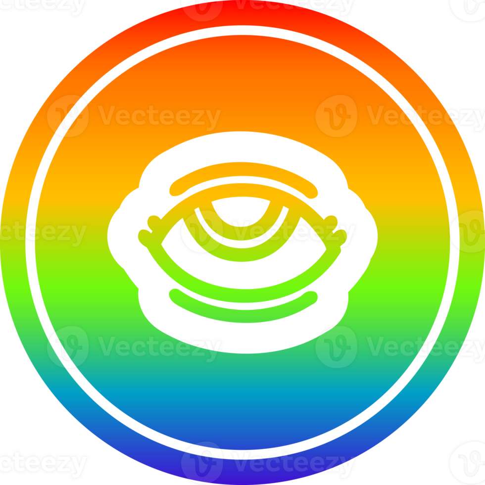 eye symbol circular in rainbow spectrum png