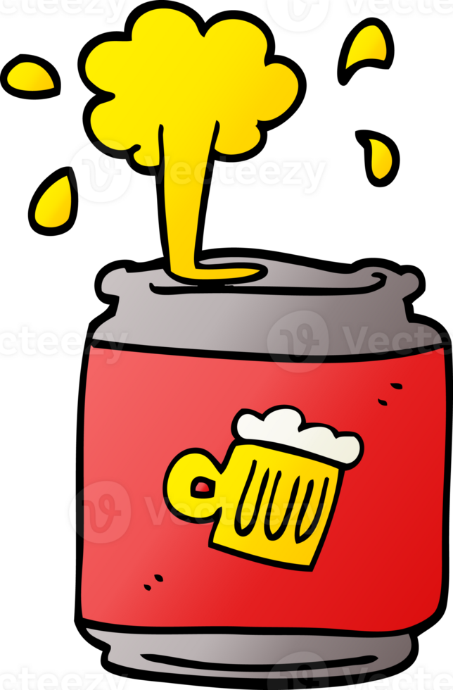 cartoon doodle of a can of beer png