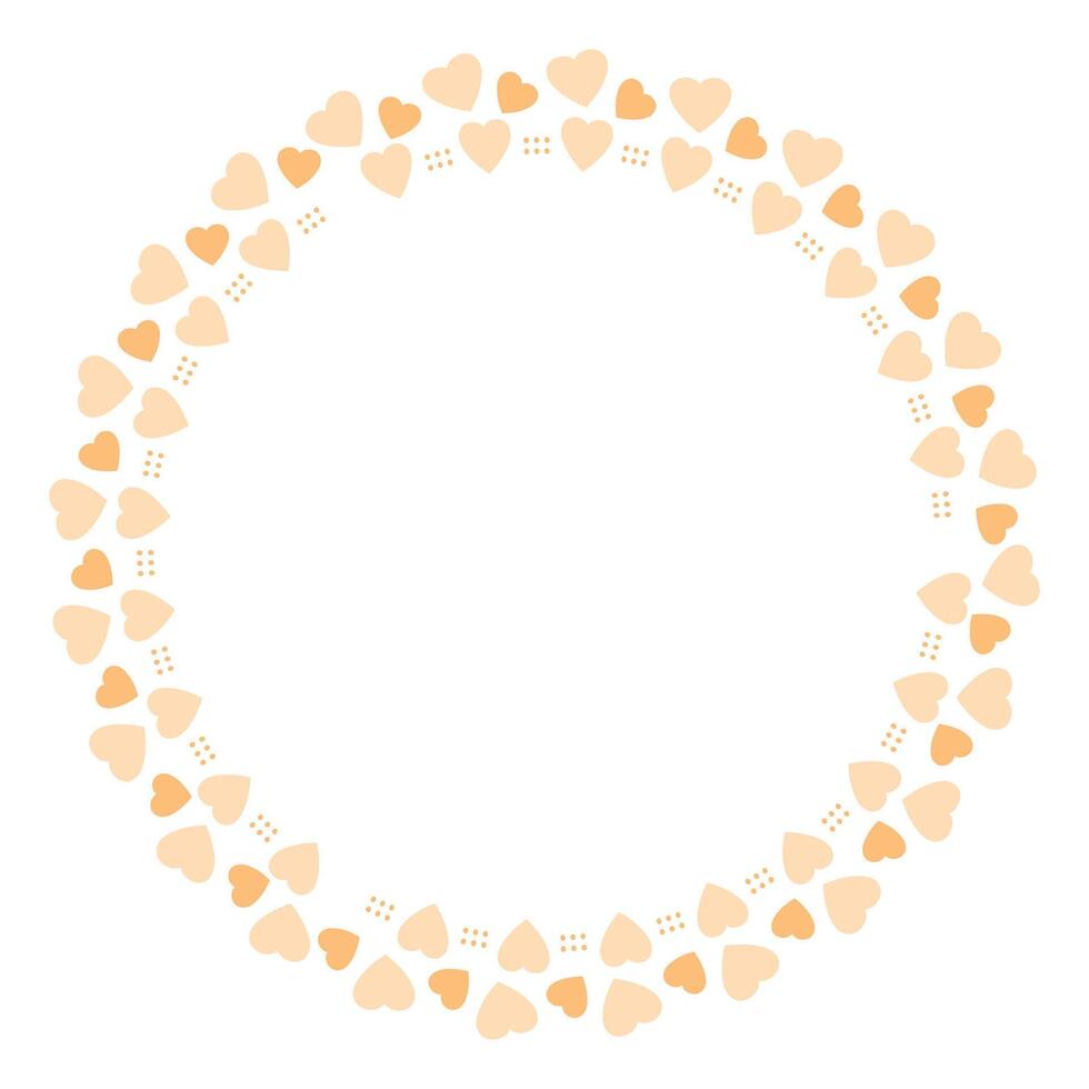 Hand drawn hearts border and frame on white background vector