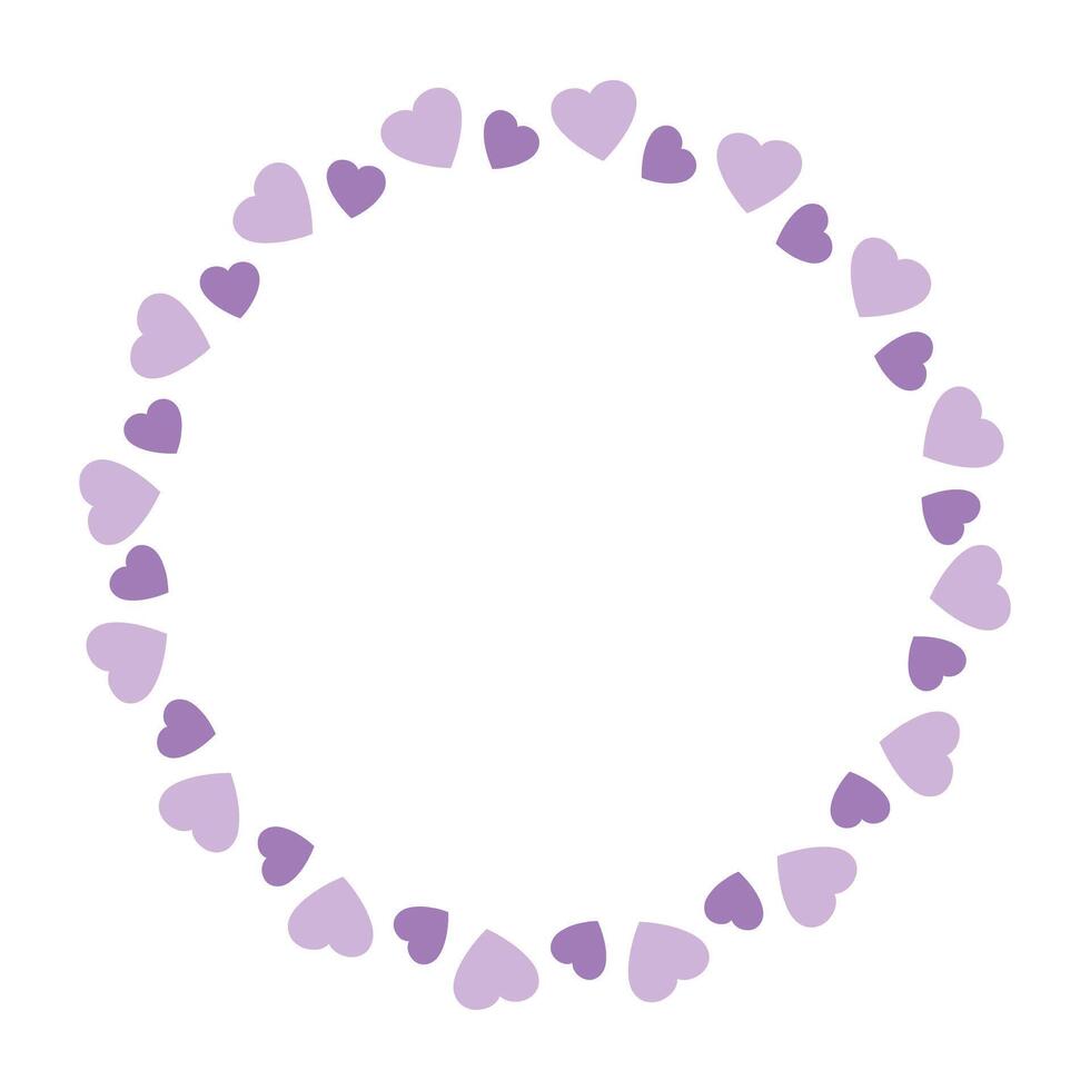 Hand drawn hearts border and frame on white background vector