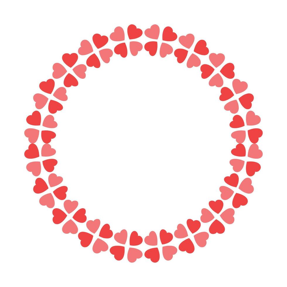 Hand drawn hearts border and frame on white background vector
