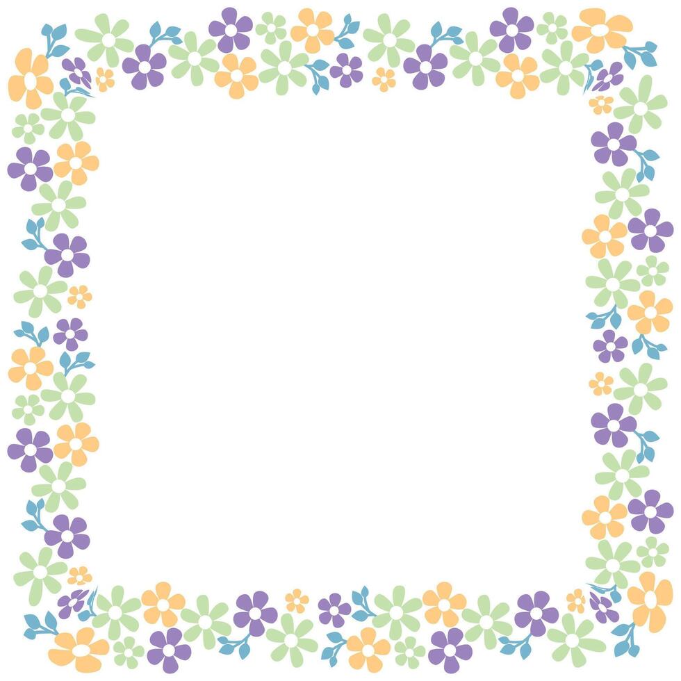 Hand drawn floral wreath on white background vector