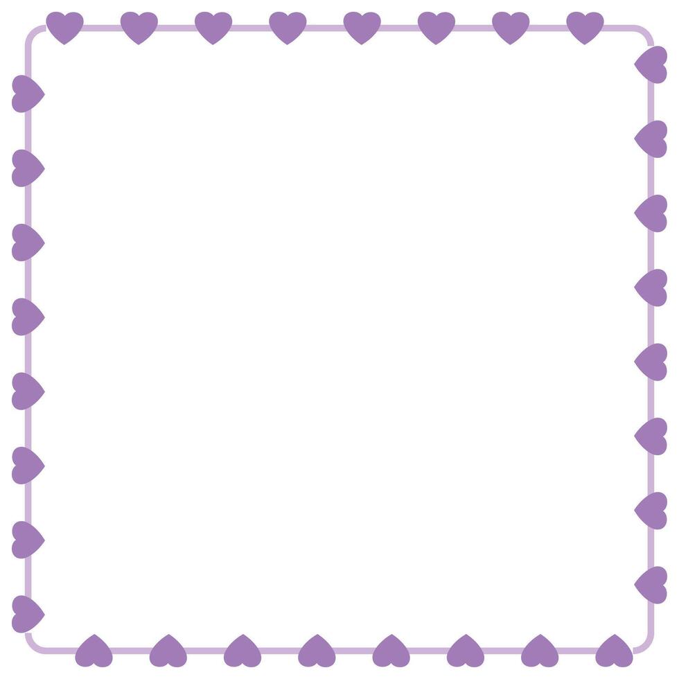Hand drawn hearts border and frame on white background vector