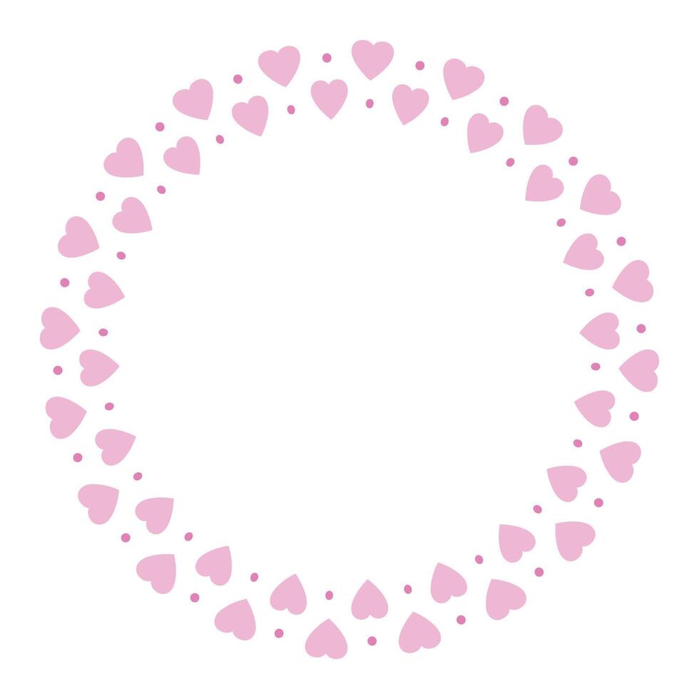 Hand drawn hearts border and frame on white background vector
