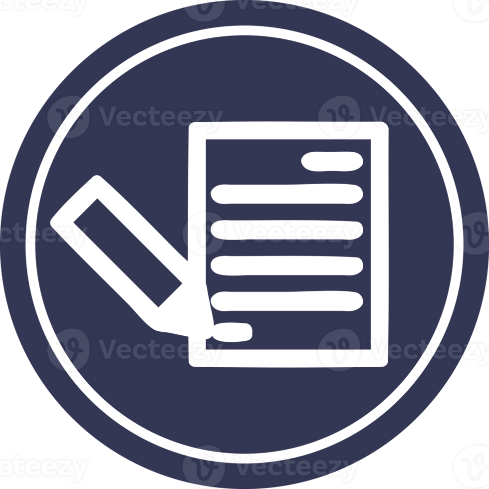document and pencil circular icon png