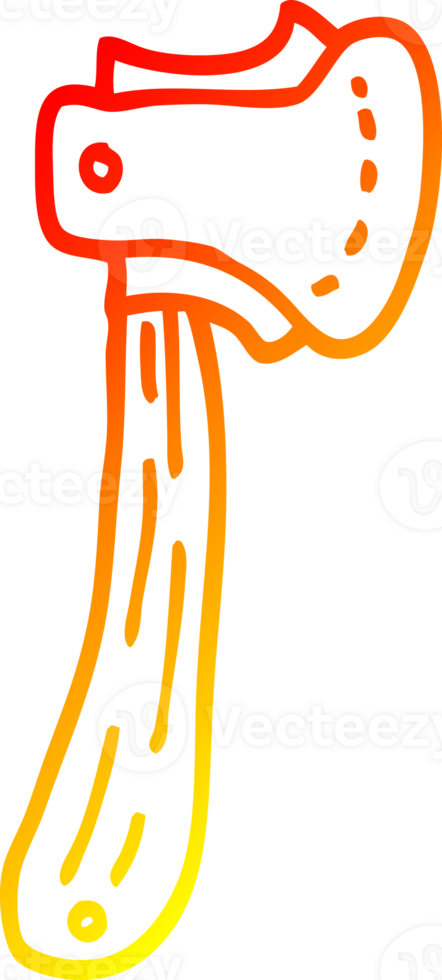 warm gradient line drawing cartoon long axe png