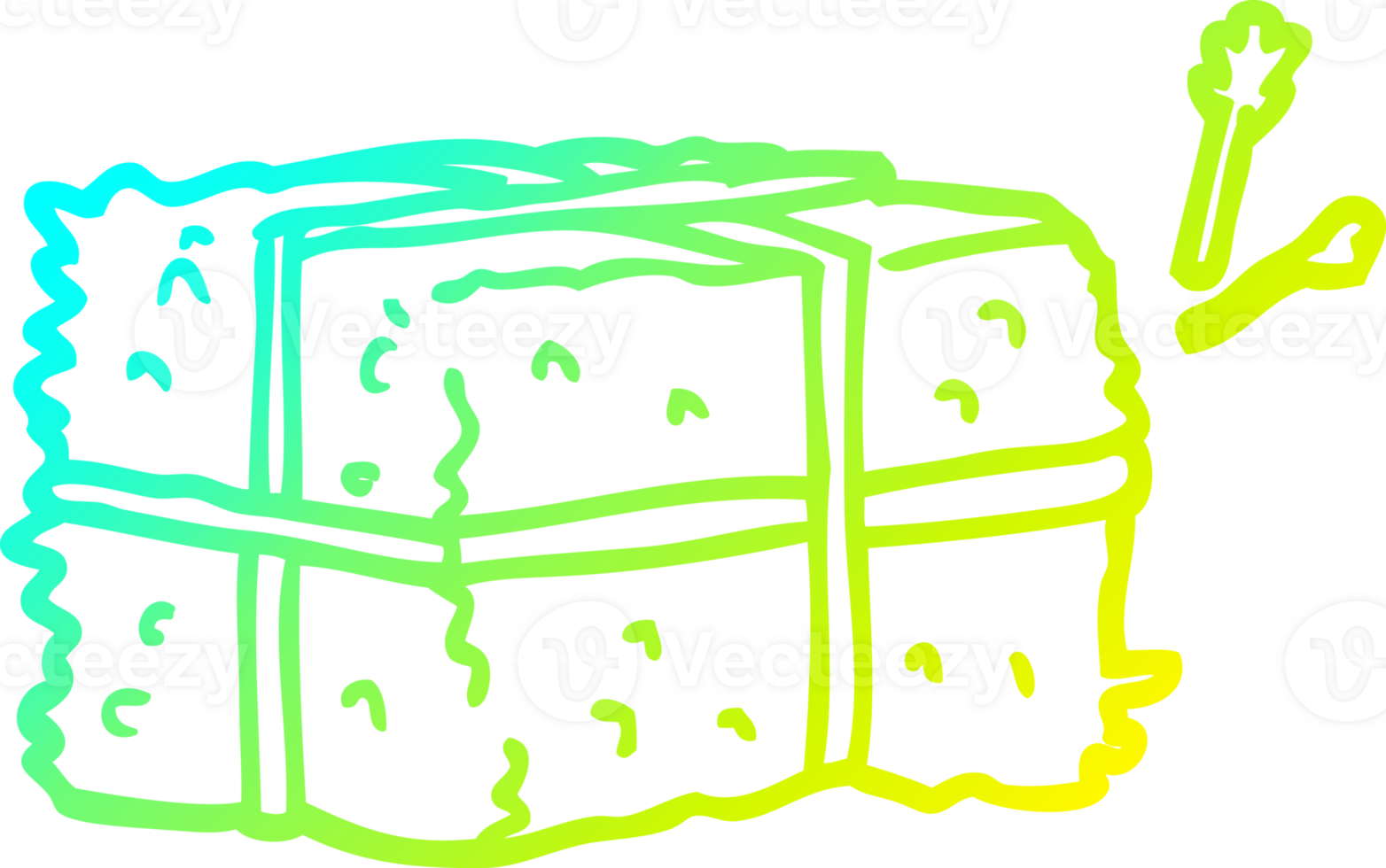 cold gradient line drawing cartoon bale of hay png