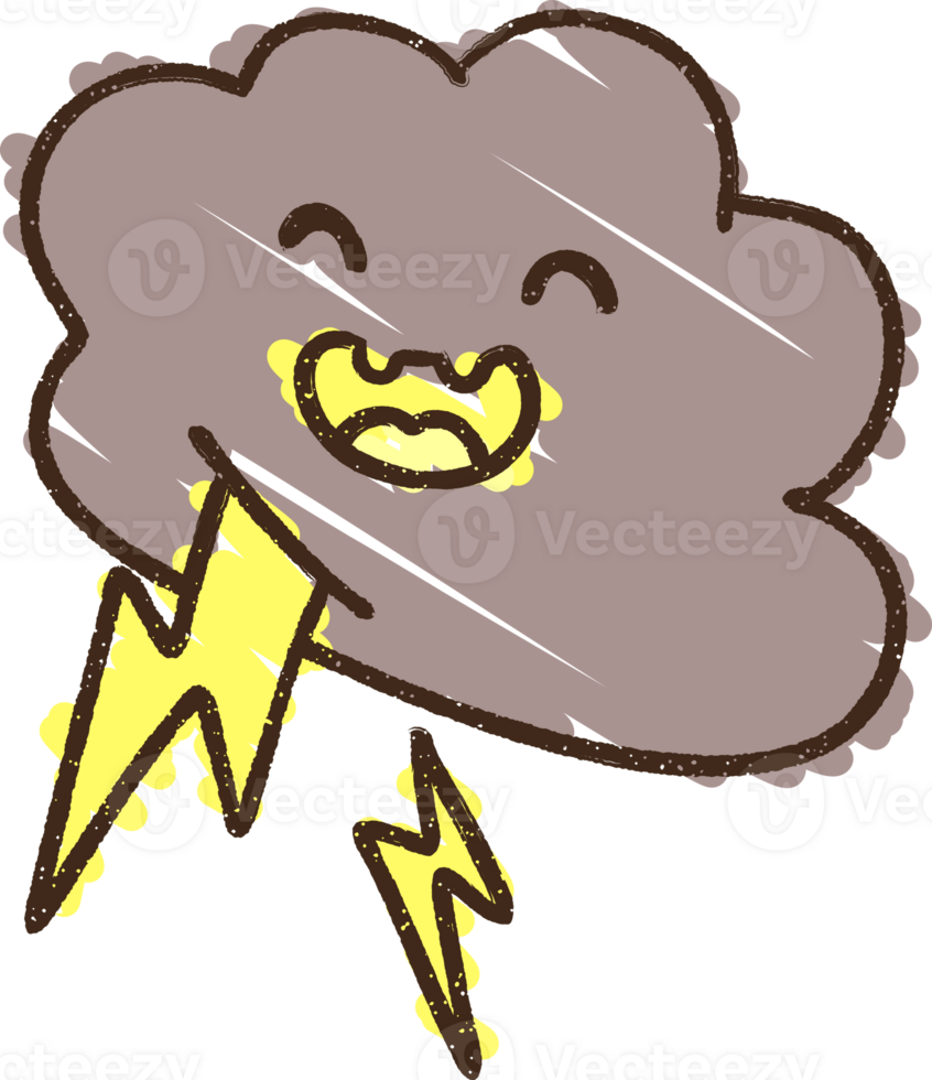 Lightning Storm Chalk Drawing png
