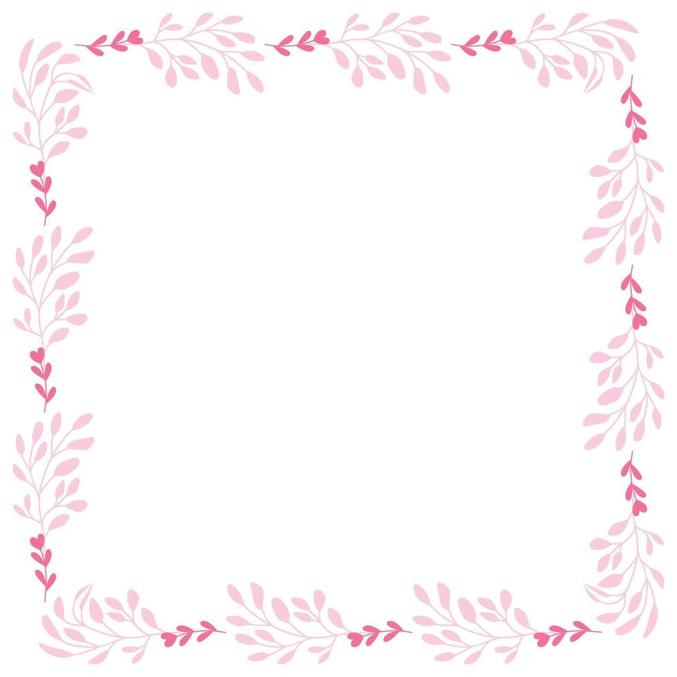 Spring floral frame design template on white vector