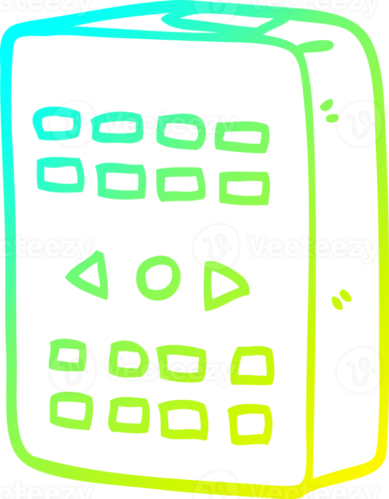 cold gradient line drawing cartoon remote control png
