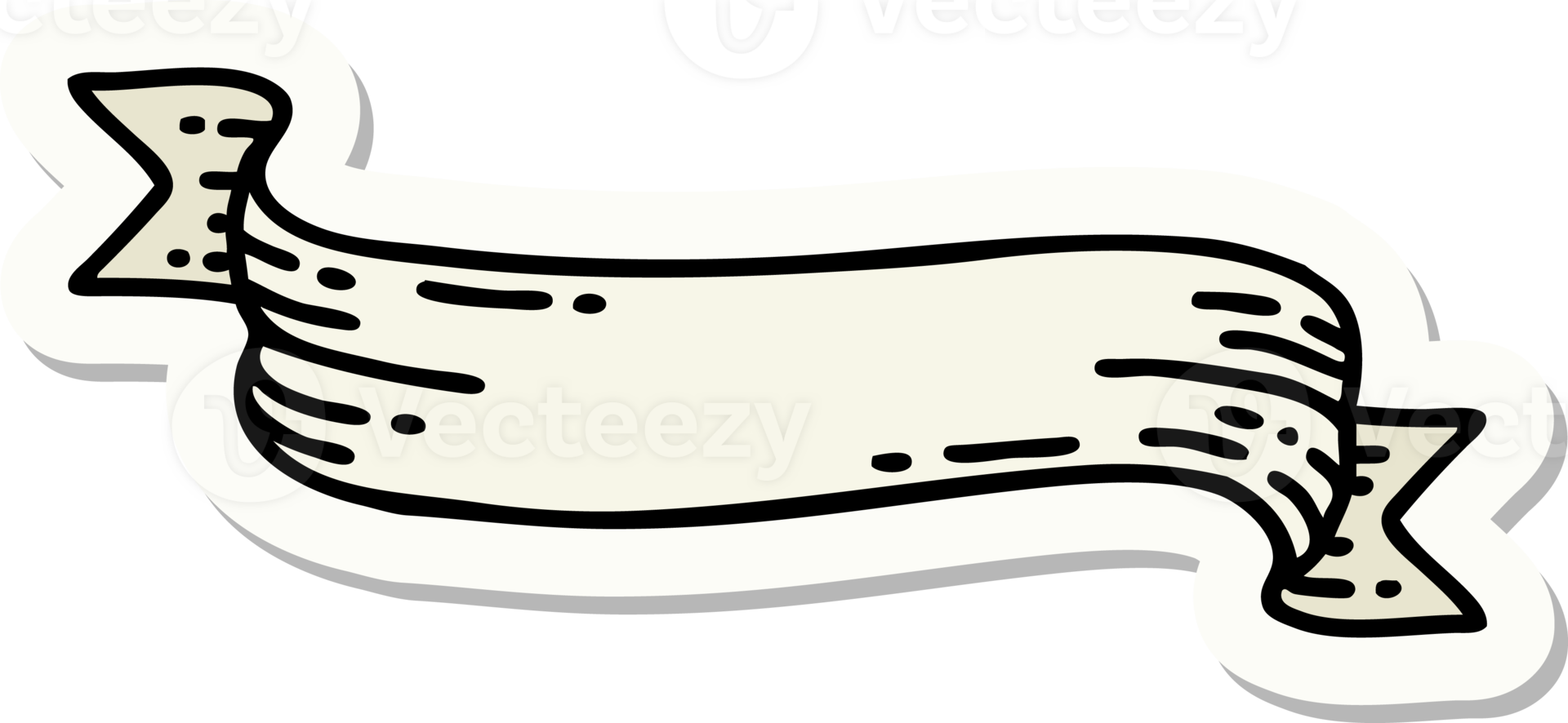 tattoo style sticker of a banner png