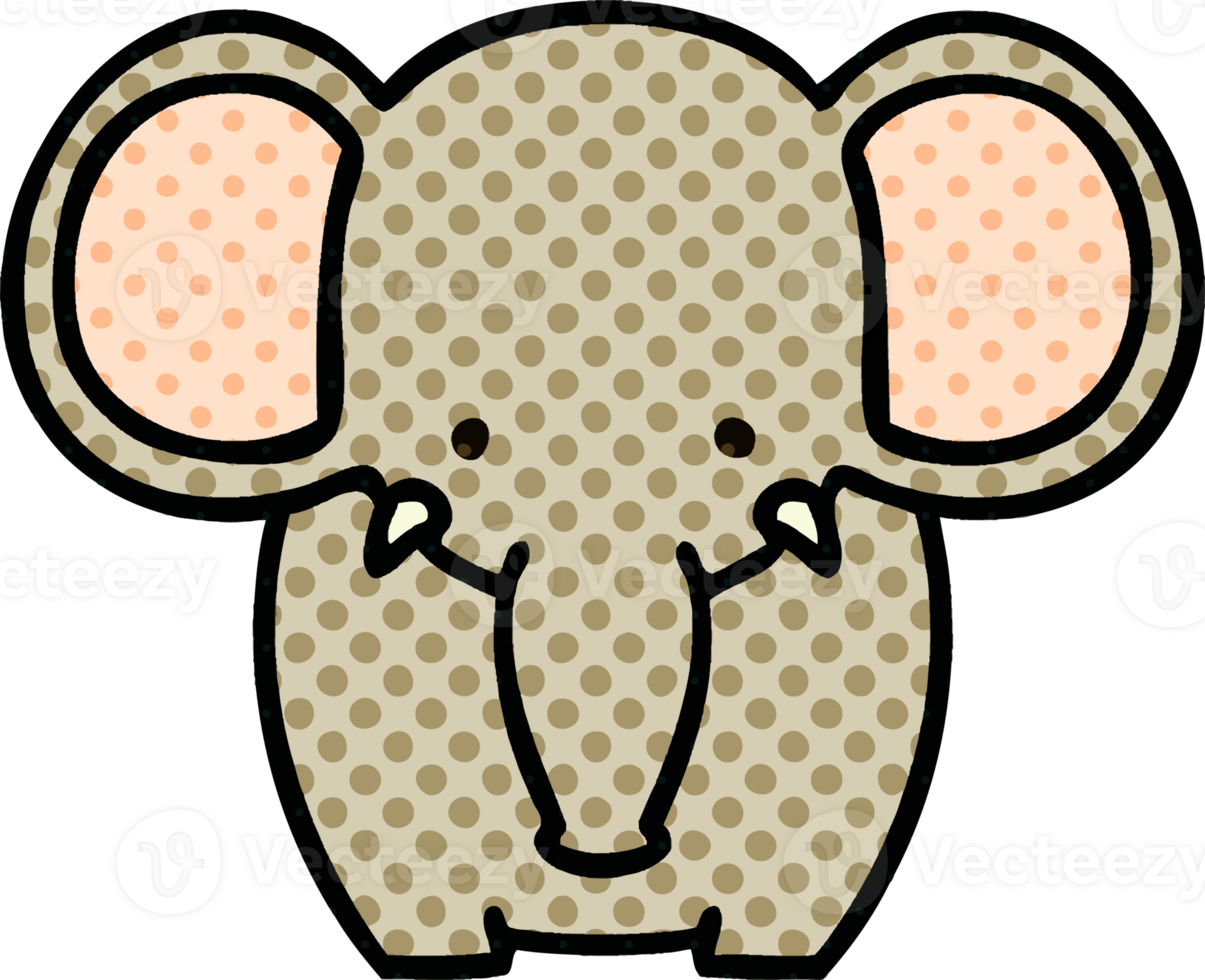quirky comic book style cartoon elephant png