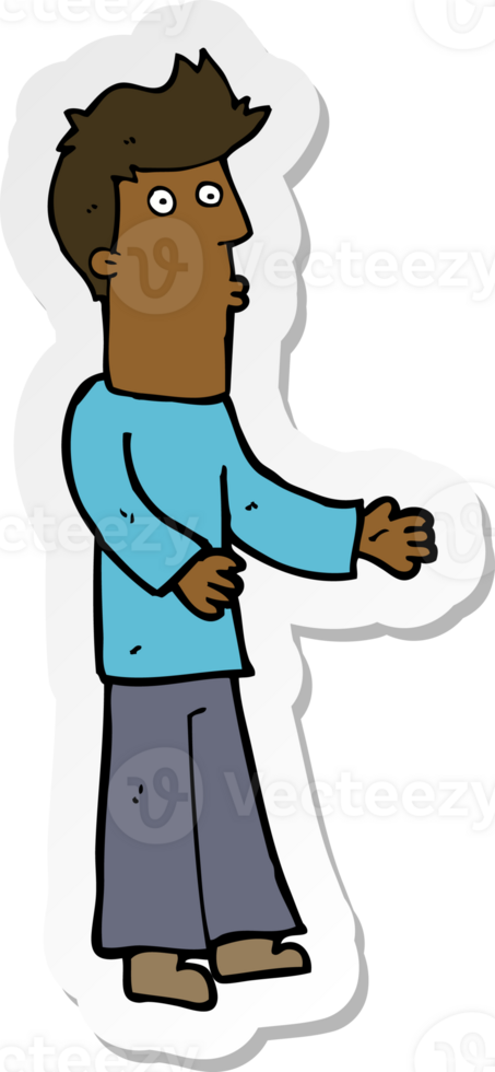 sticker of a cartoon man explaining png