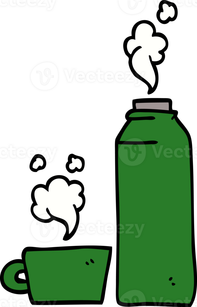 cartoon doodle hot drink in flask png