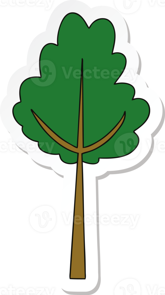 sticker of a quirky hand drawn cartoon tree png