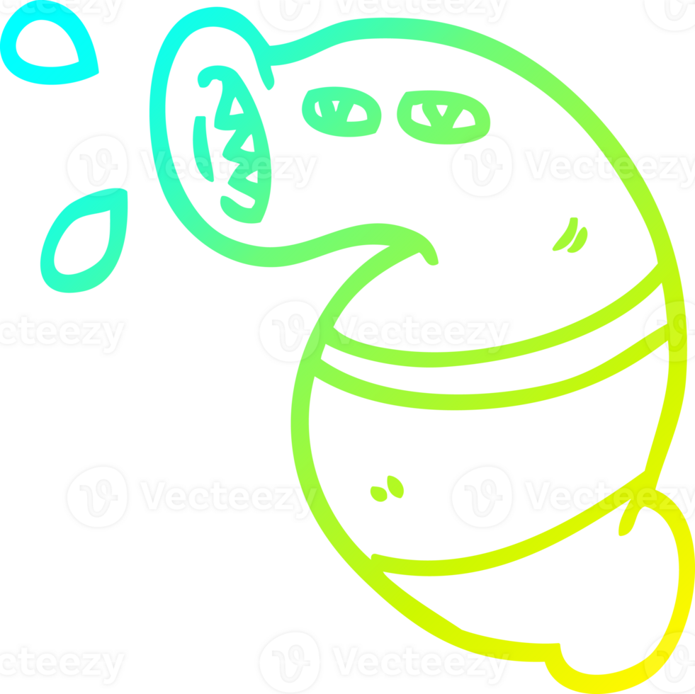 cold gradient line drawing cartoon monster leech png