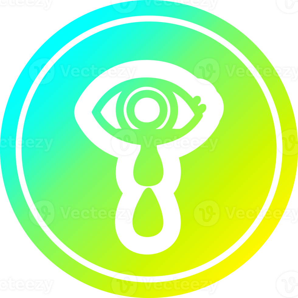 crying eye circular in cold gradient spectrum png