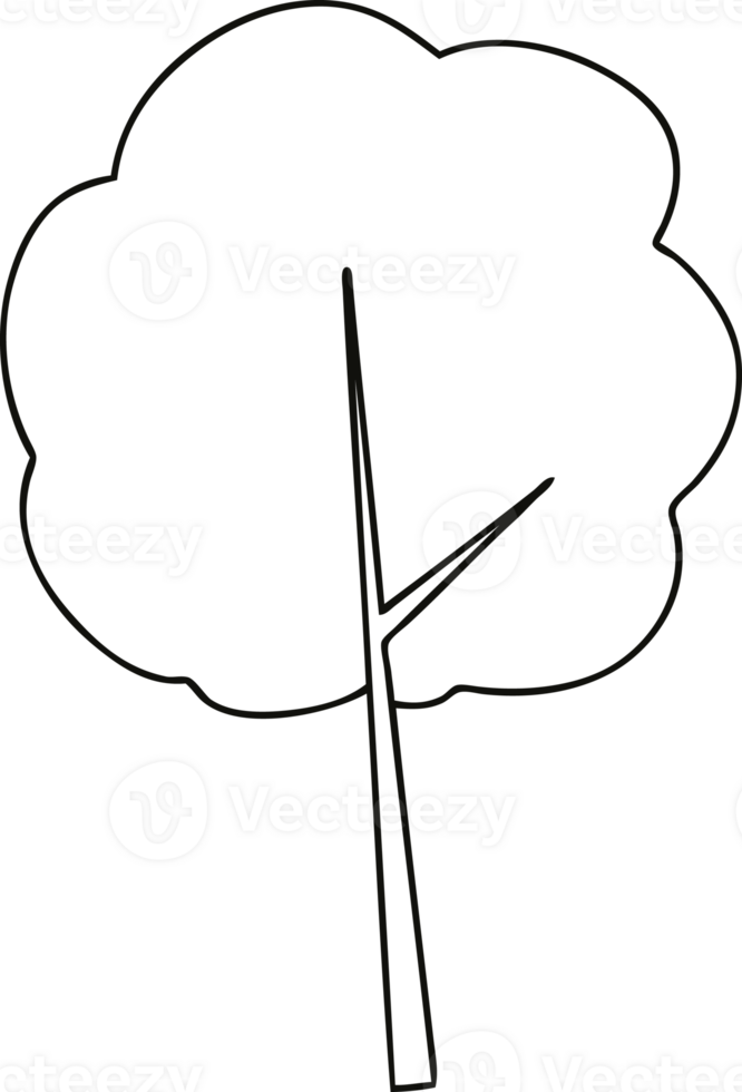 quirky line drawing cartoon tree png