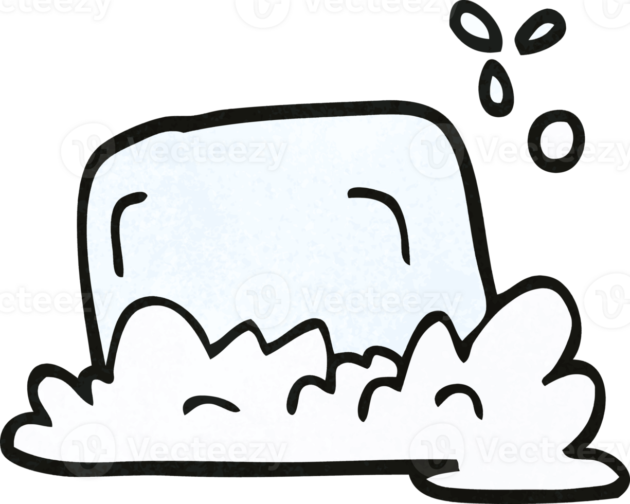 cartoon doodle bar of soap png