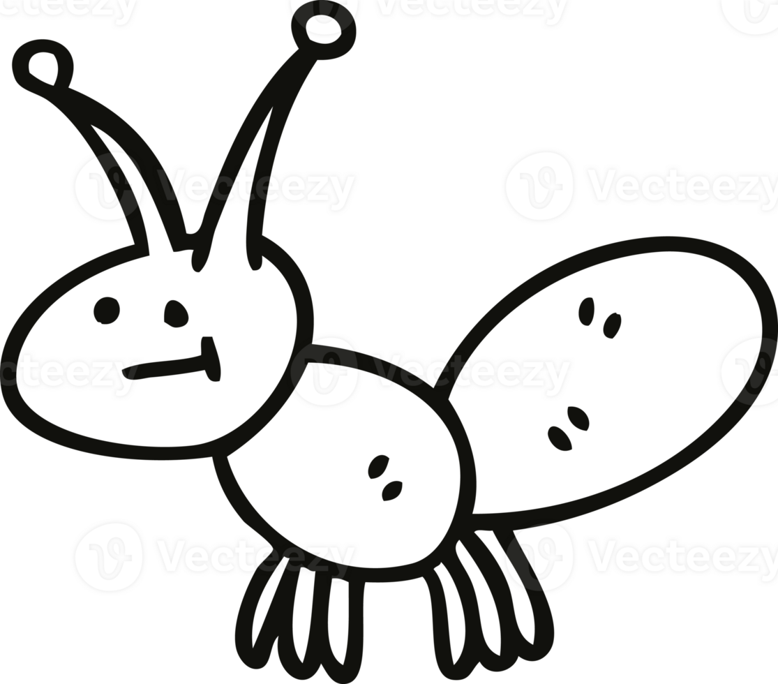 quirky line drawing cartoon light bug png