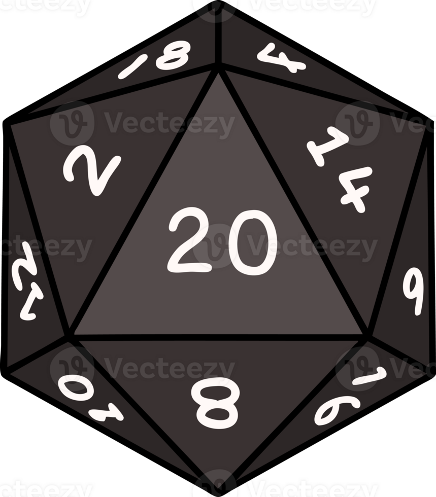 natural 20 D20 dice roll illustration png