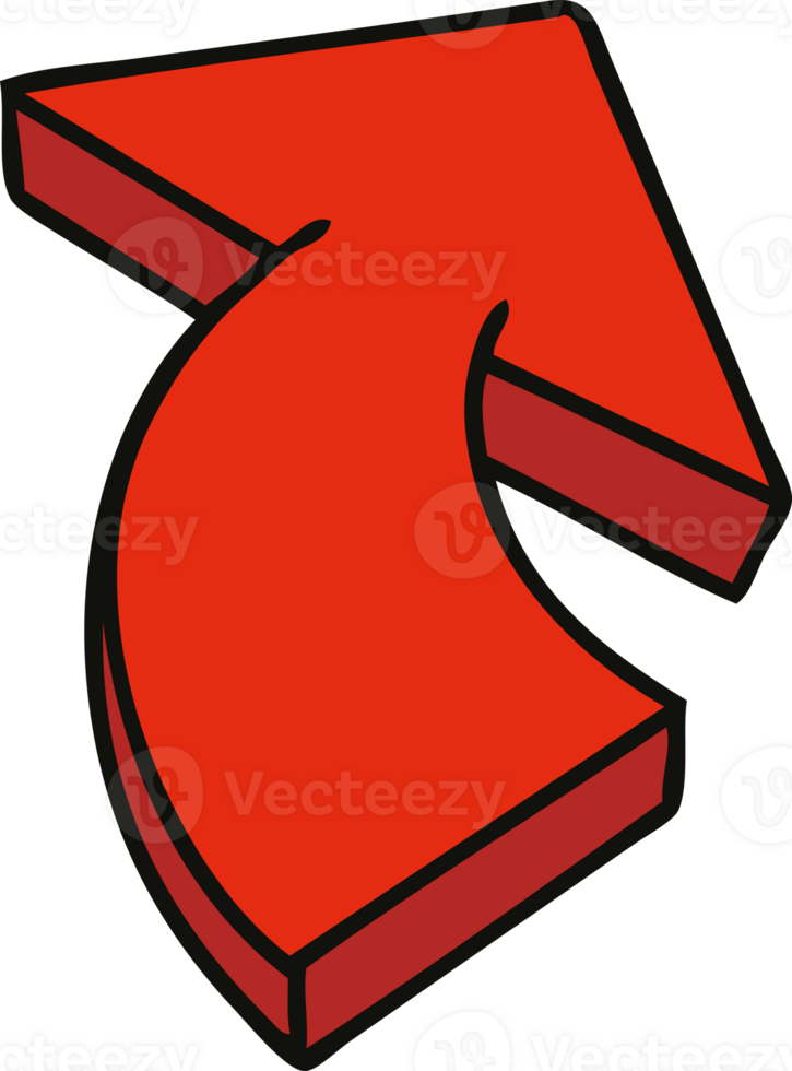 quirky hand drawn cartoon arrow png