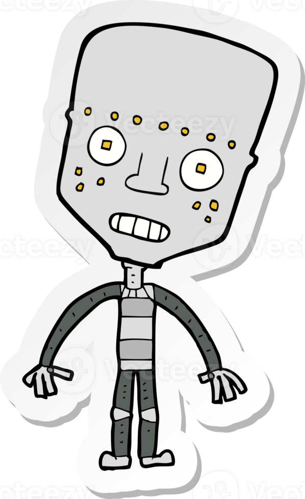 sticker of a cartoon robot png
