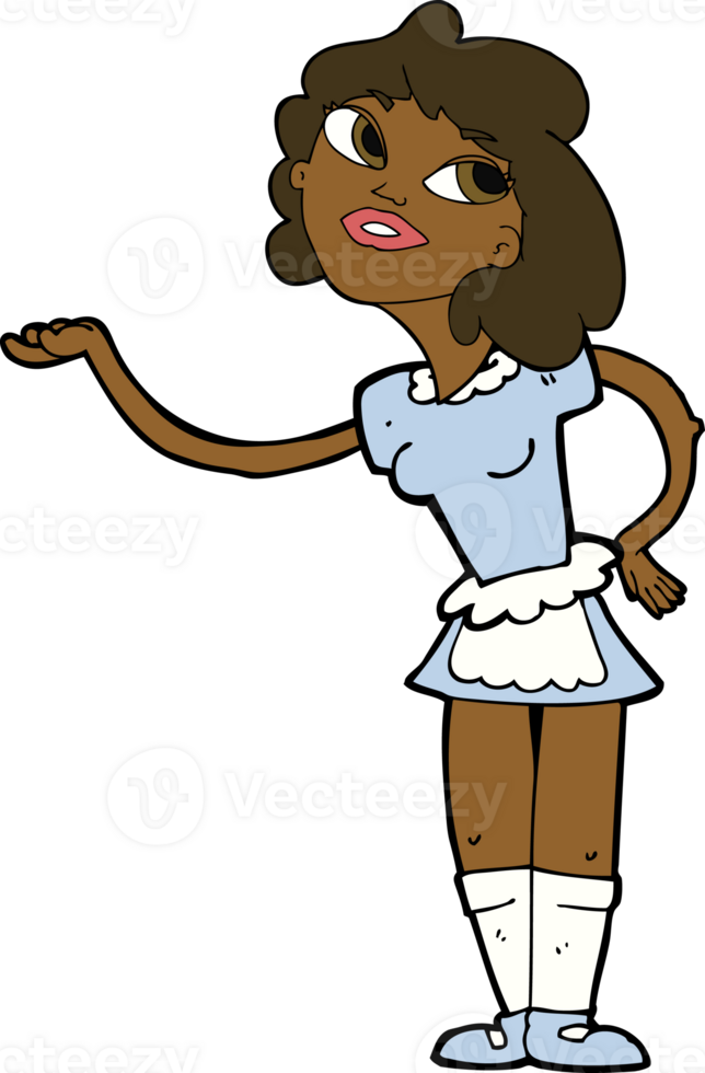 cartoon waitress serving png