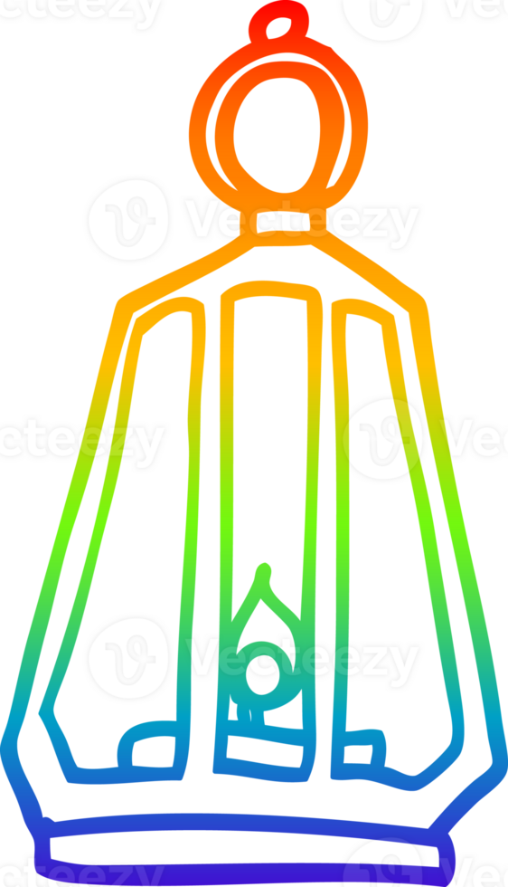 rainbow gradient line drawing cartoon lantern png
