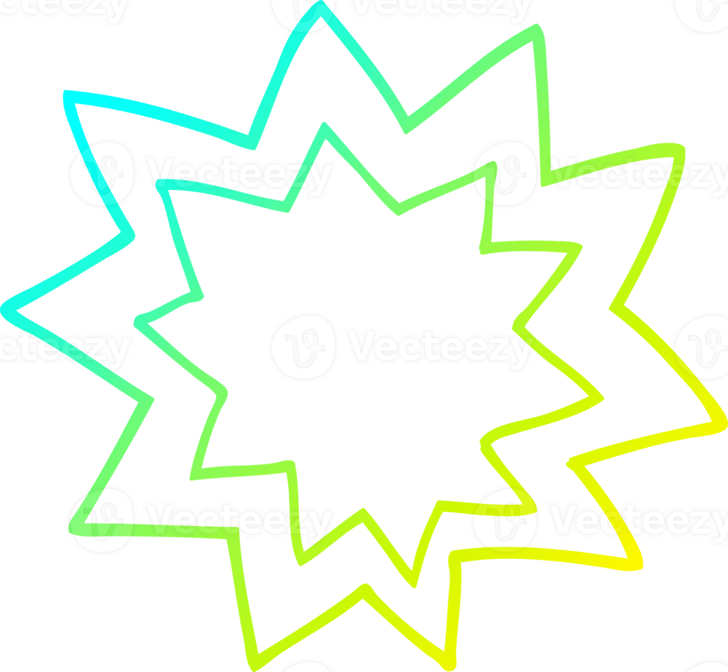cold gradient line drawing cartoon explosion flame png