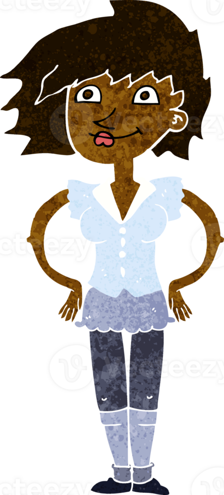 cartoon woman with hands on hips png