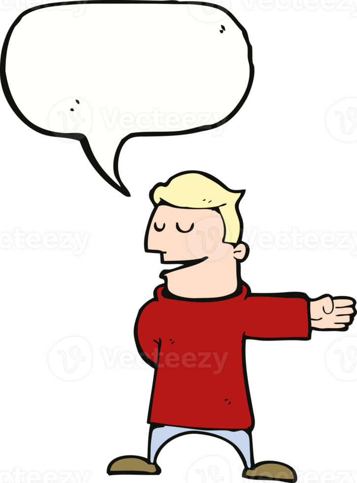 cartoon man gesturing direction with speech bubble png