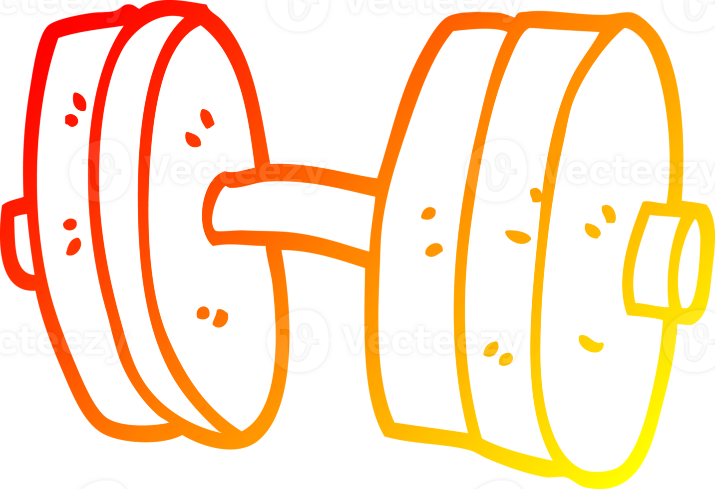 warm gradient line drawing cartoon weights png