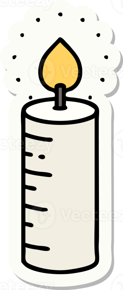 tattoo style sticker of a candle png