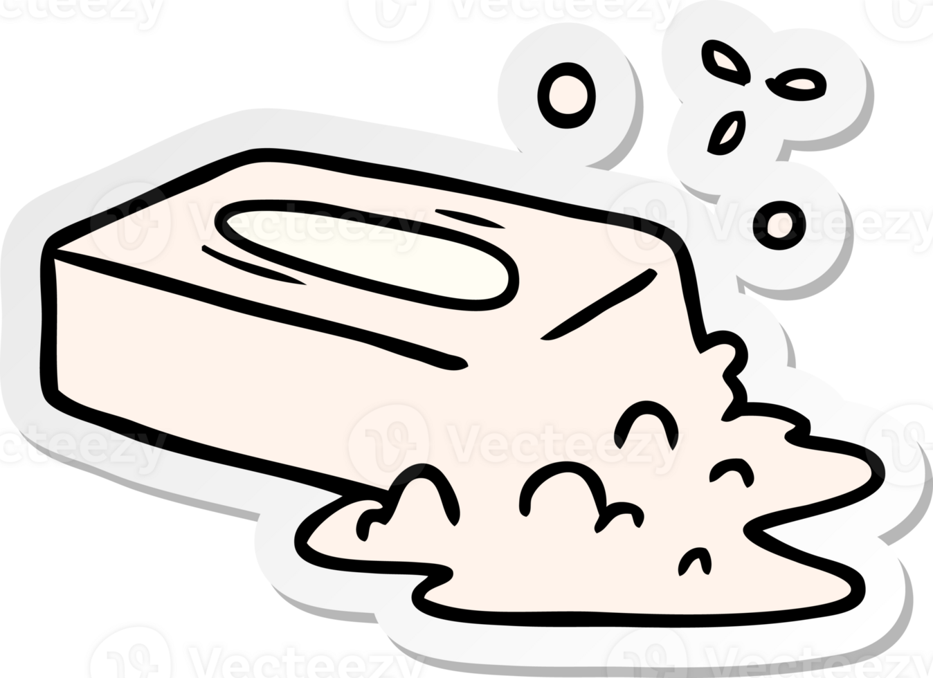 sticker cartoon doodle of a bubbled soap png