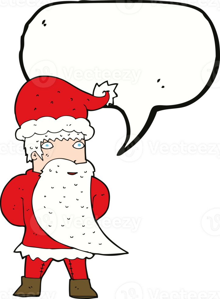 cartoon santa claus with speech bubble png
