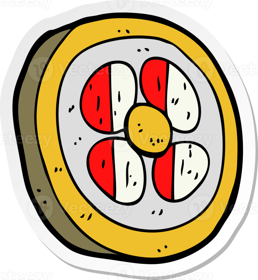 sticker of a cartoon medieval shield png