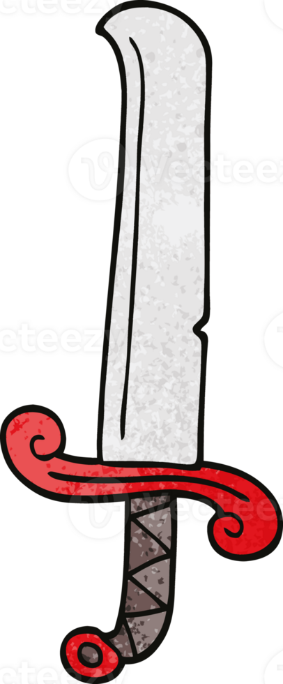 cartoon doodle long sword png