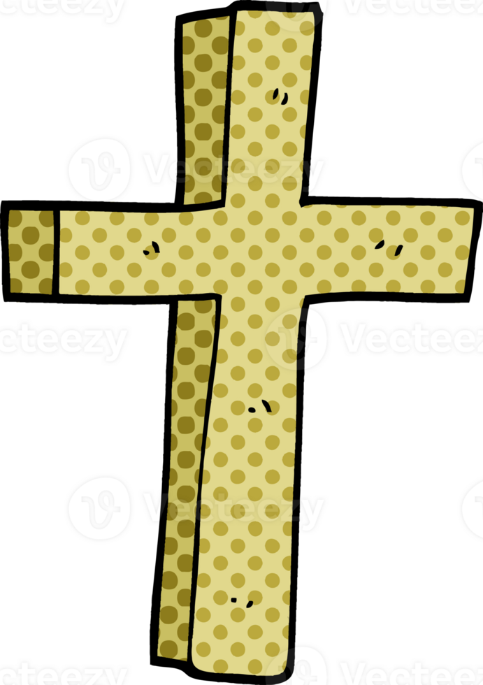 cartoon doodle wooden cross png