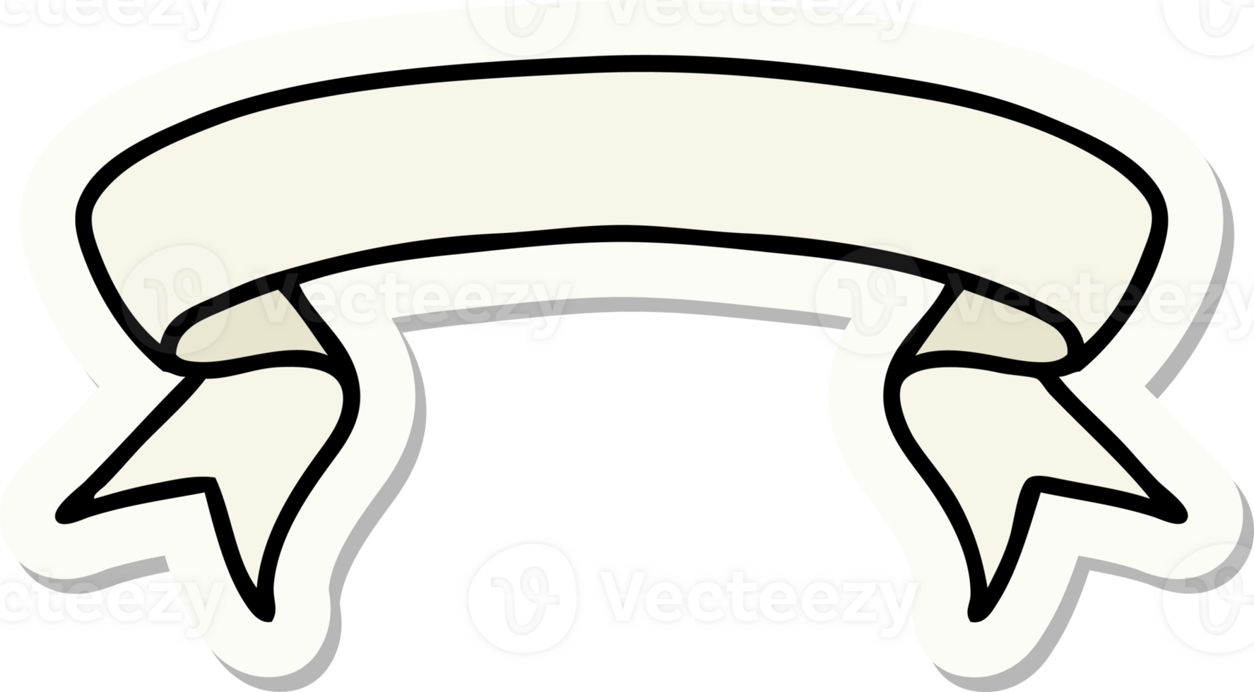 tattoo style sticker of a banner png