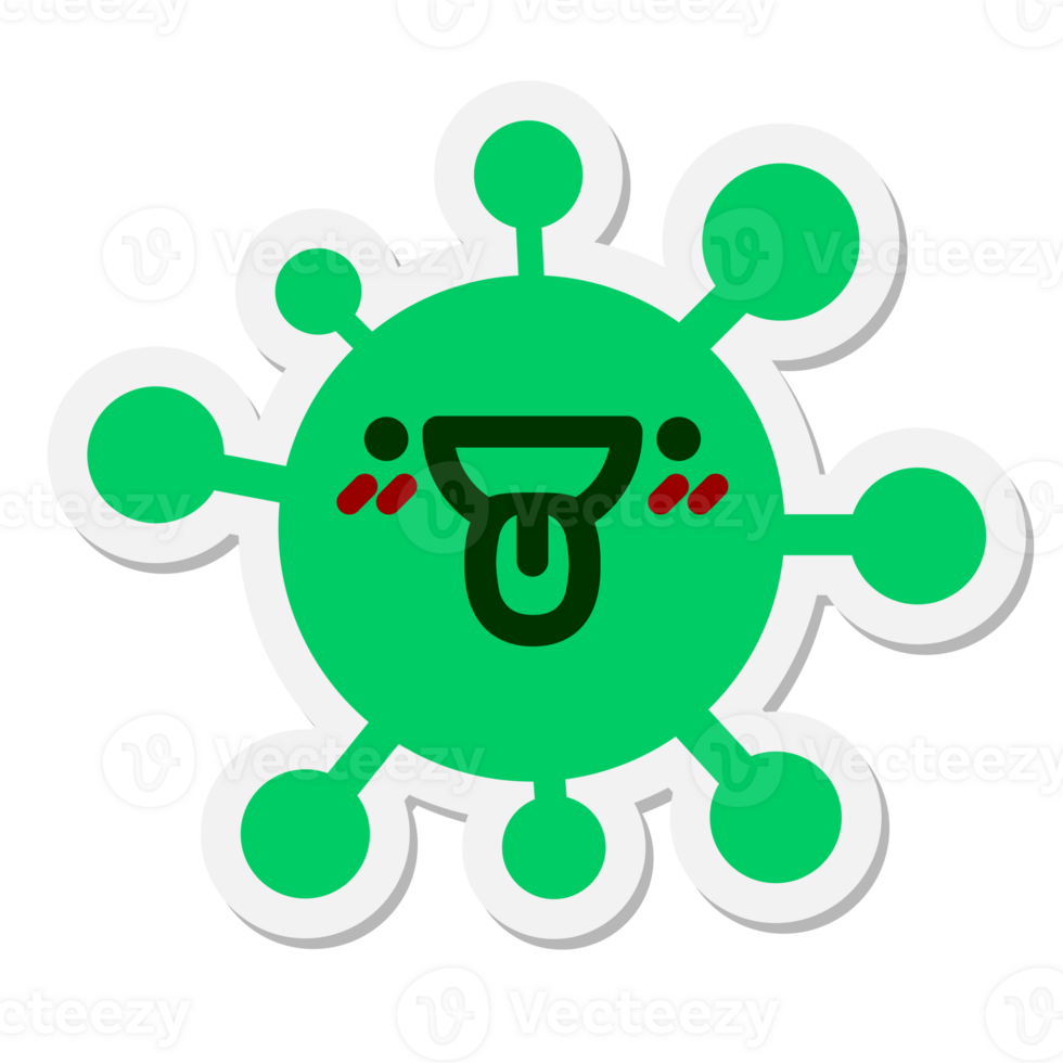 Virus face sticking out tongue icon png