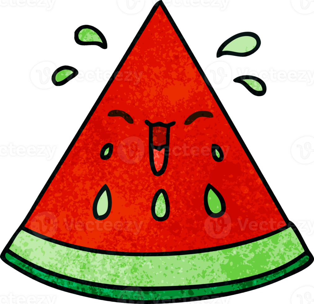quirky hand drawn cartoon watermelon png