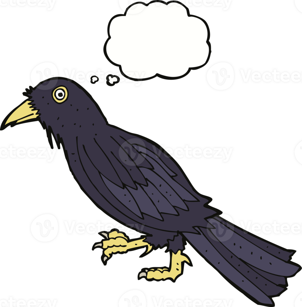 cartoon crow with thought bubble png