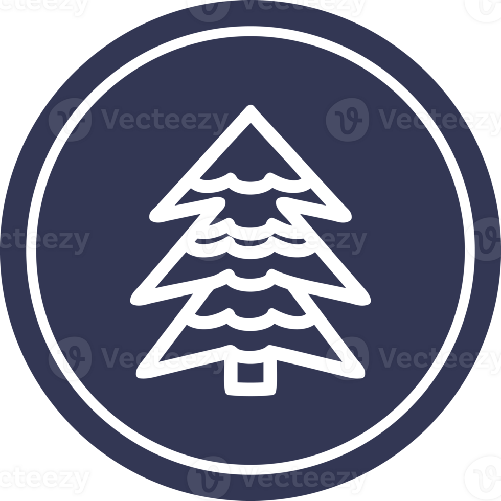 snowy tree circular icon png