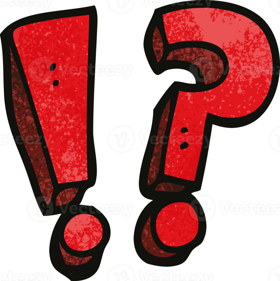 cartoon doodle question mark and exclamation mark png