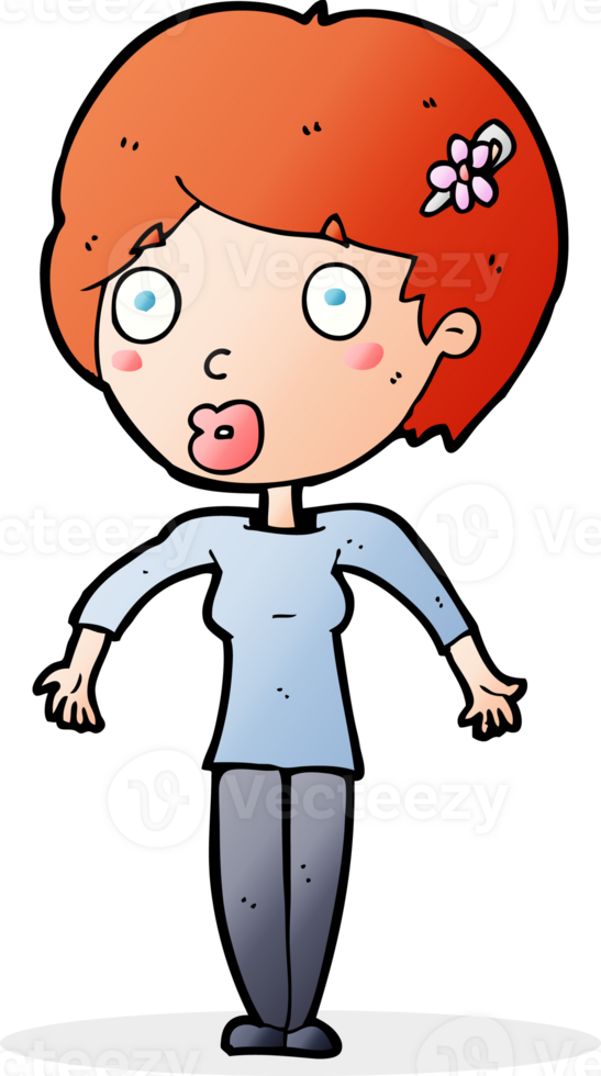 cartoon shocked woman png